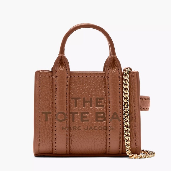Marc Jacobs Nano Tote Crossbody Chain Brown - Picture 1 of 10